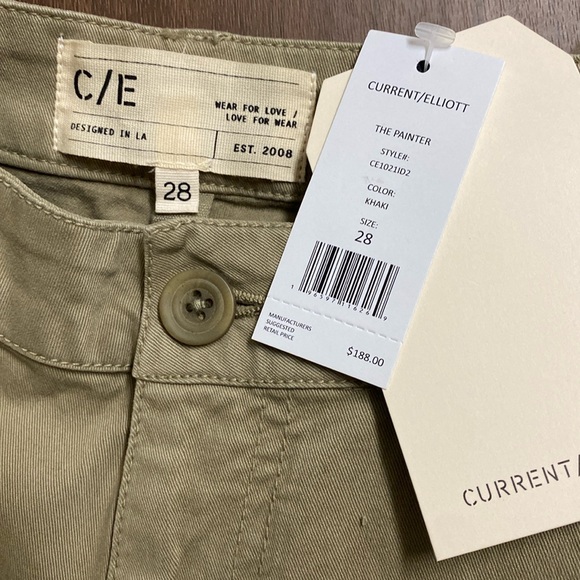 NWT Current/Elliott olive green khaki pants - Picture 8 of 9